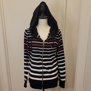 Nevertheless Striped Zip-Up Sweater Hoodie Size M/L